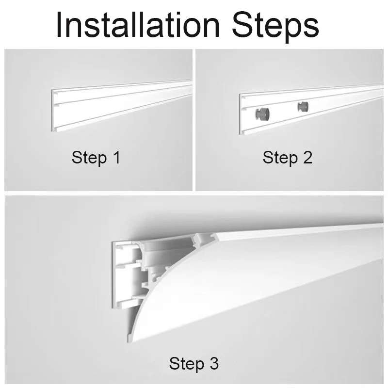 Upward Light Led Aluminum Profile Gypsum Indoor Wall Washing Linear Lamp For Bedroom Bedside Ceiling Decor Reflector Profile