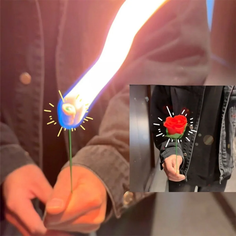 1/3/5 Puntelli magici rosa rossa Regalo divertente Torcia elettrica Cambia magia rosa Scherzo a sorpresa creativo Giocattoli divertenti e misteriosi