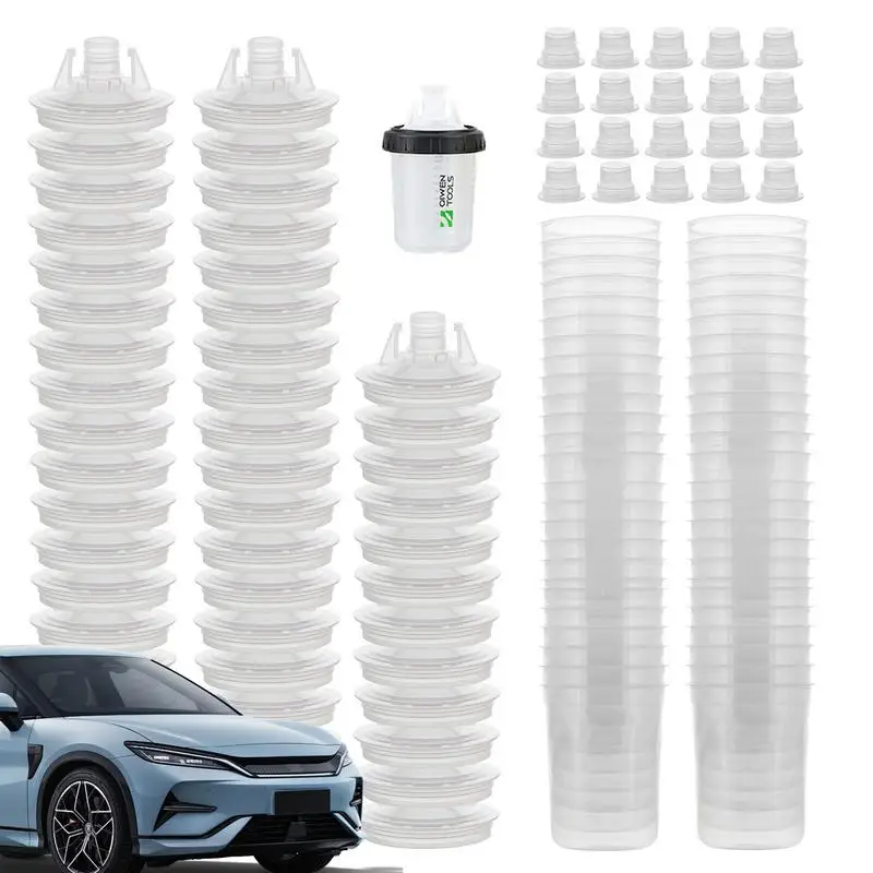 

Automotive Paint Mixing Cups Car Painting Kit With Clear Scale Paint Tools & Equipment With 50 Cup & Lids System Spray Guns &