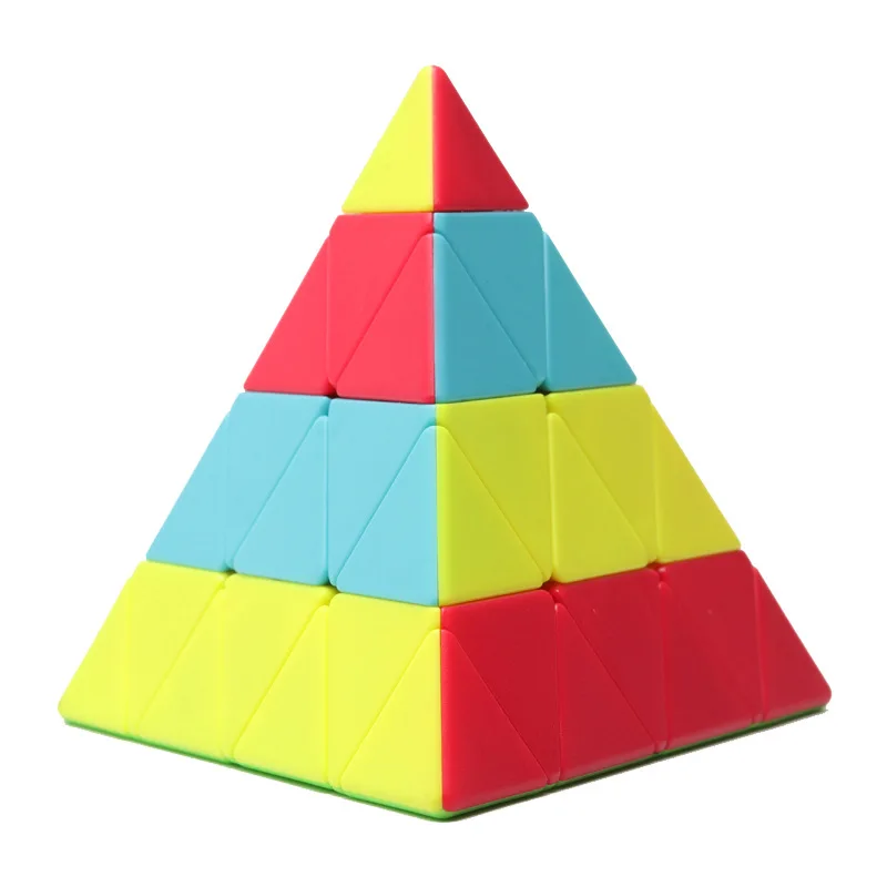Cubo de velocidad piramidal 4x4x4, rompecabezas triangular sin pegatinas para niños y niñas, juguetes educativos, los mejores regalos, Cubo Mágico