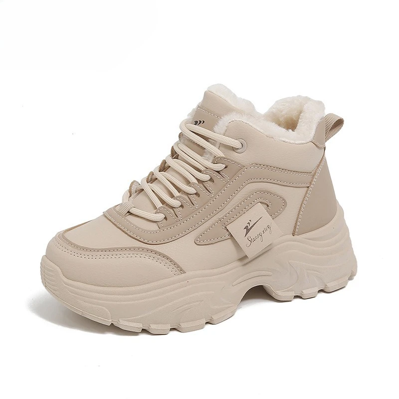 الشتاء المرأة عالية الجودة أحذية جديدة اصطف الدافئة أحذية رياضية كاجوال موضة الارتفاع زيادة منصة حذاء قصير امرأة أحذية مصممين #2