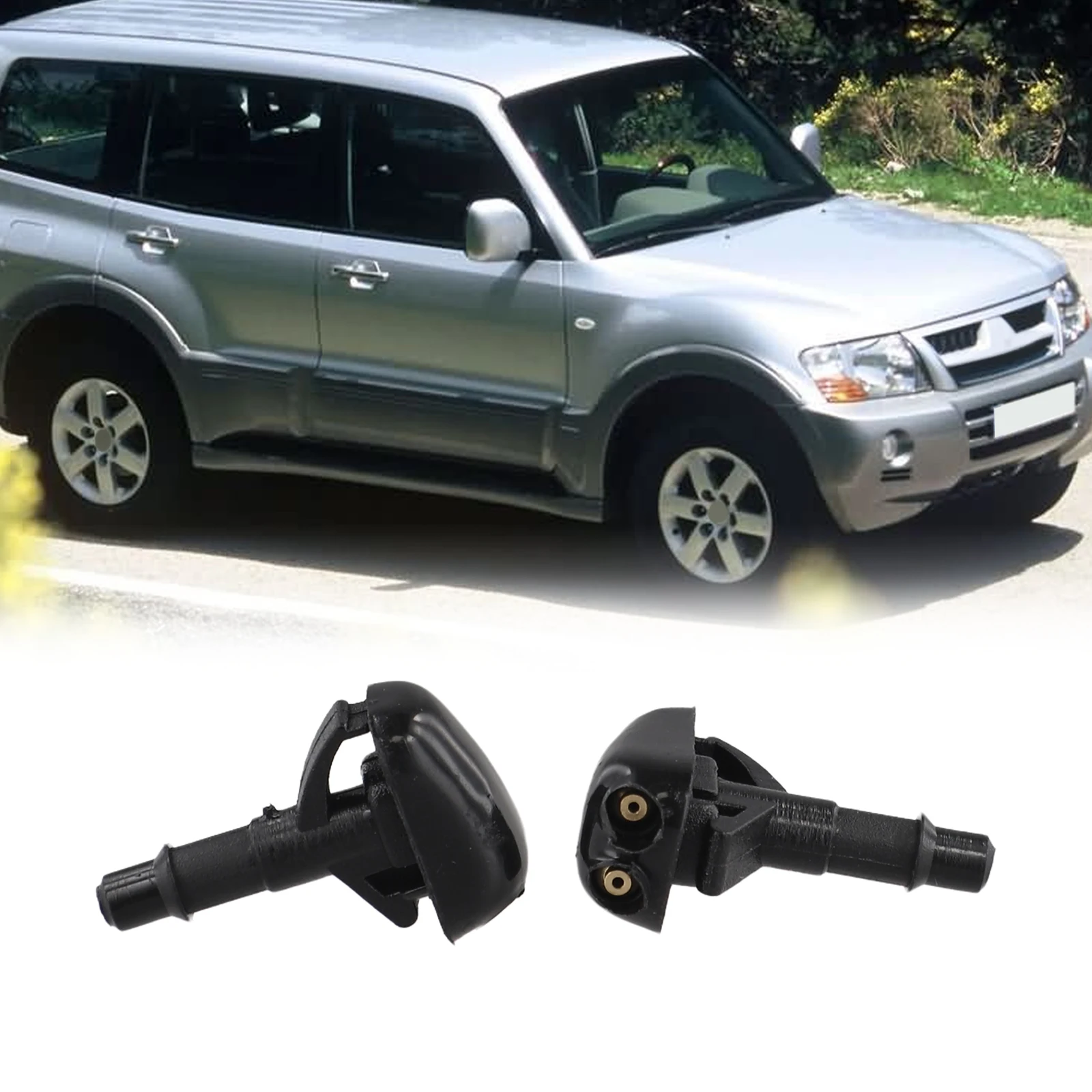 Ajuste perfecto para MITSUBISHI Pajero / Shogun V31 V33 V73 1991 2006 2 piezas limpiaparabrisas boquilla de chorro de pulverización