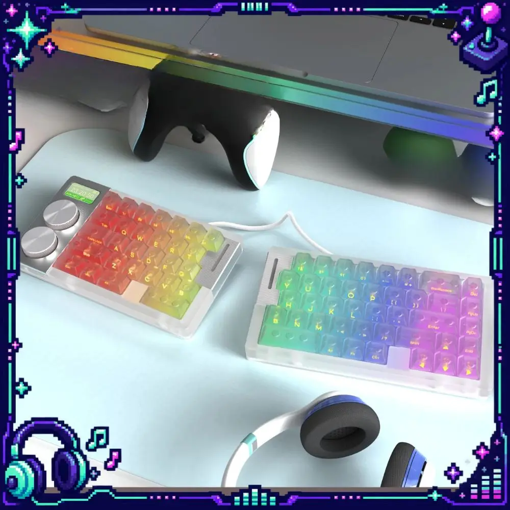 MMD Alice Matt65 Split Mechanical Keyboard Matt29 Tri Mode Wireless 2.4G Bluetooth CNC Aluminum Acrylic Gasket Hot Swap Keyboard