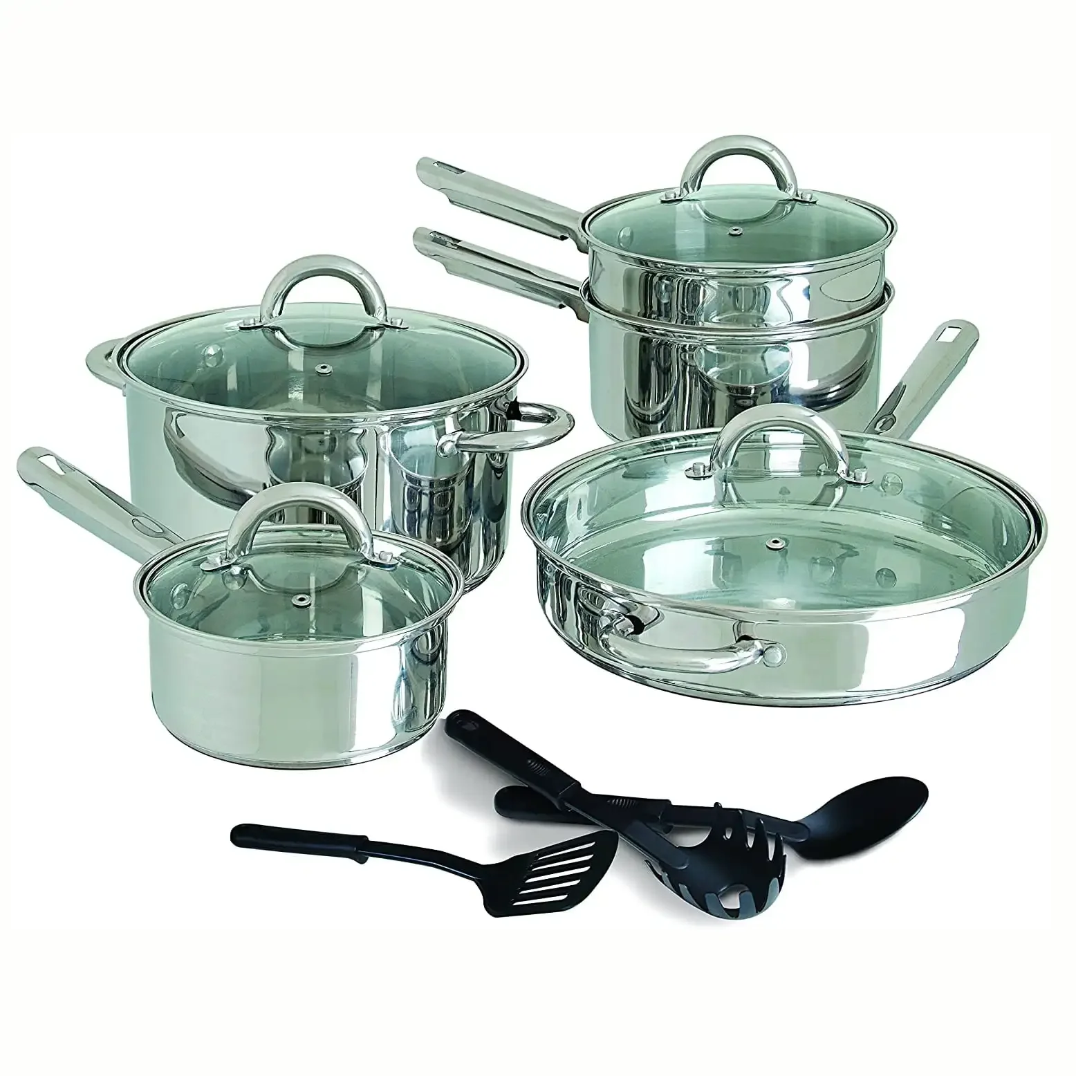 

Stainless Steel 12 Piece Cookware Set