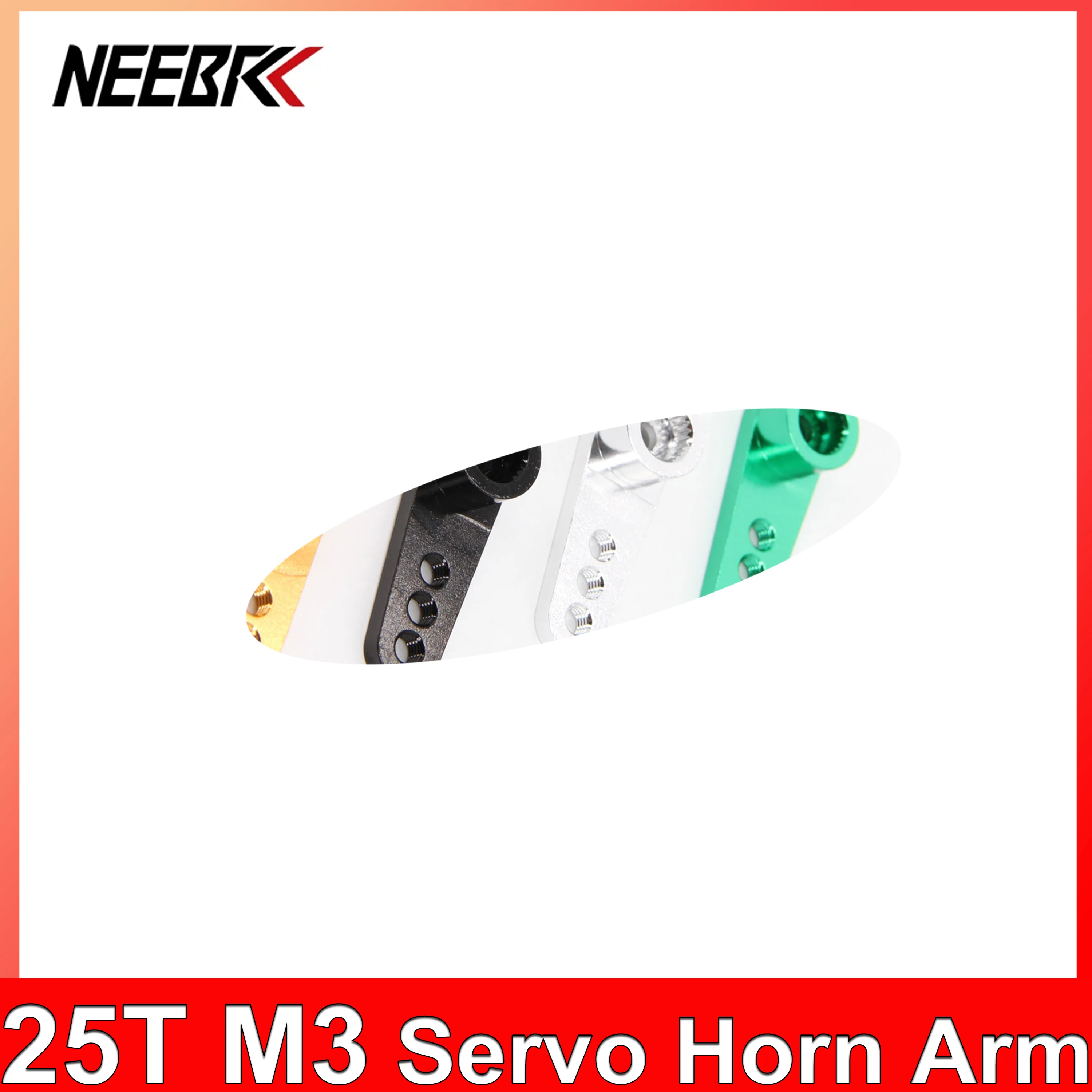 NEEBRC 25T M3 Servo Horn Arm 48mm Aluminum 25 Teeth 6 Horns Arm for RC Drift Car Model Toy Accessories MG995 MG996R E9001 JX SPT