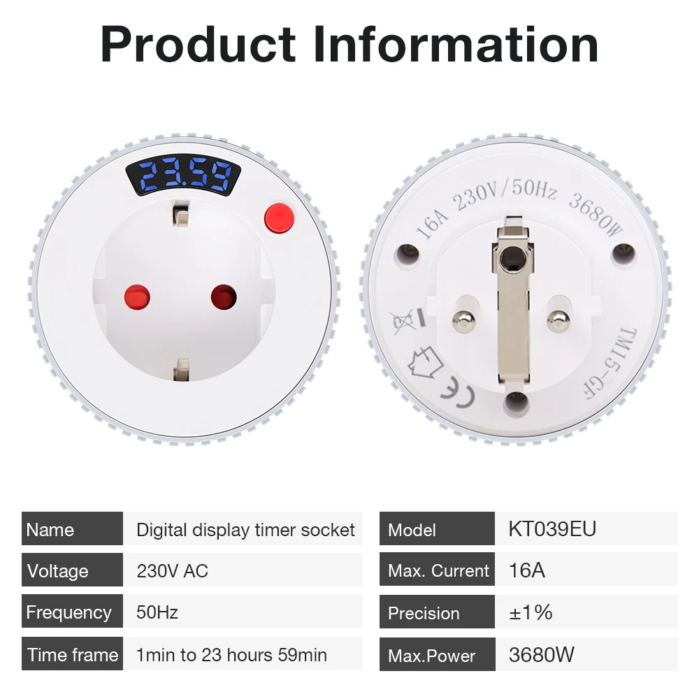 Tuya WiFi Automatische Timer Buchse 16A Ladegerät Countdown-Timer Schalter Timing Controller für Küchengeräte EU Stecker 230V – Detail 2