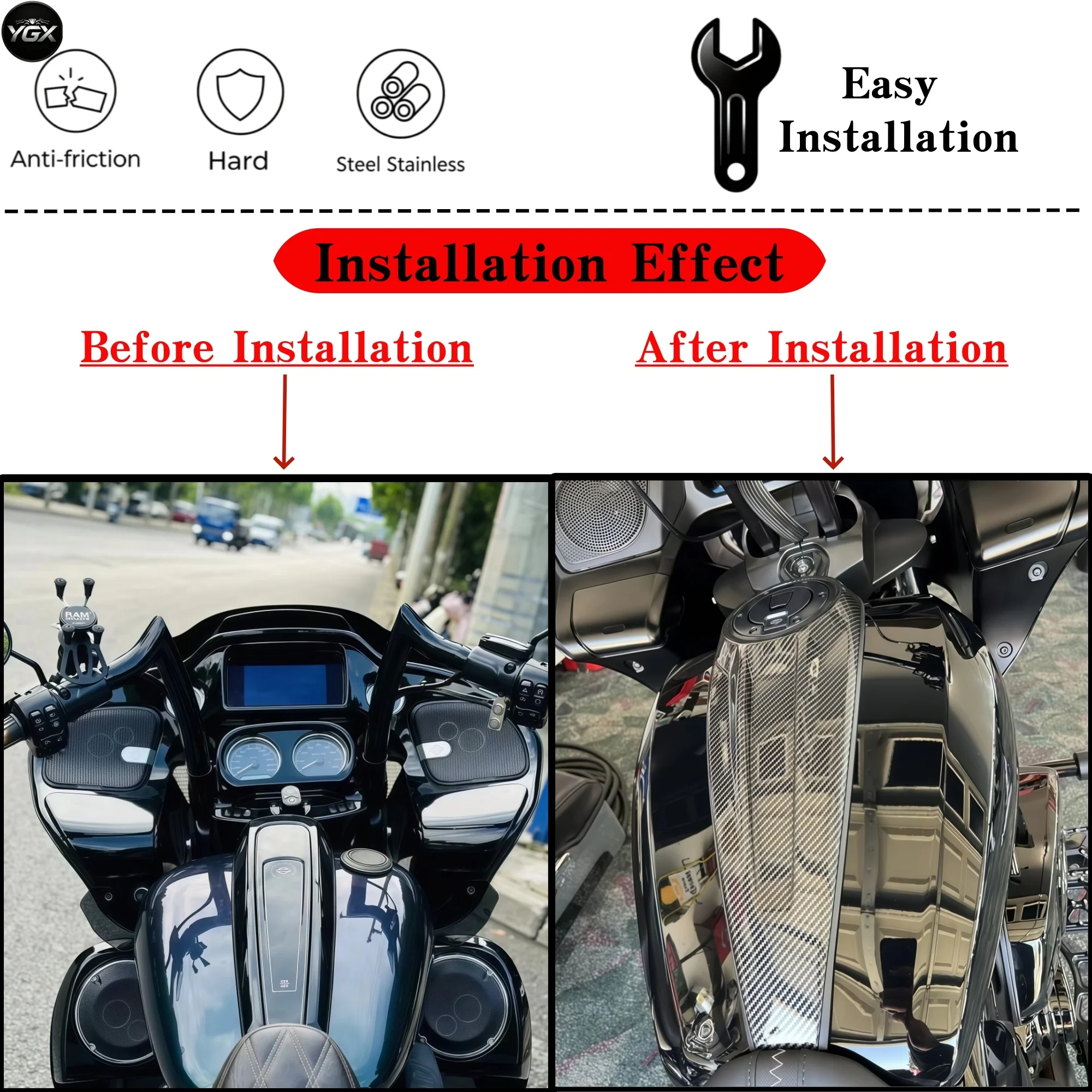 Motorcycle Fuel Tank Carbon Accessory Gas Fuel Tank Cover For Harley Davidson Touring Street Glide CVO Road Glide 2023-2025 view 4