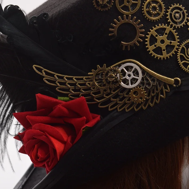 Fashion Steampunk Hat Cosplay donna uomo Halloween Party Club Handmade Gear Magic Hat Fedora Head Wear