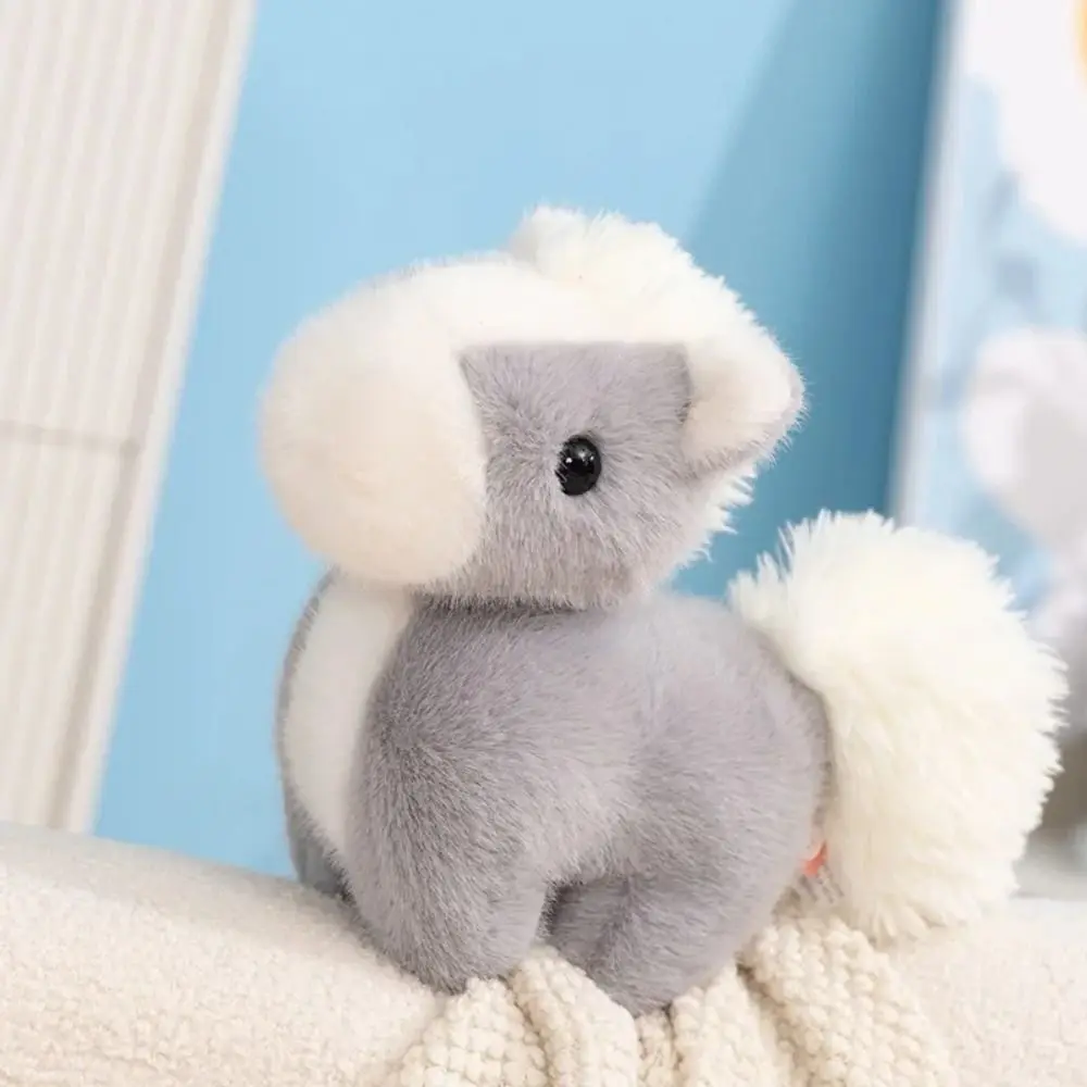 Peluche Cavallo in piedi Simulazione Pony Simulazione Animale a pelo lungo Cavallo Bambola Decorazione della stanza farcita con cavallo morbido e adorabile