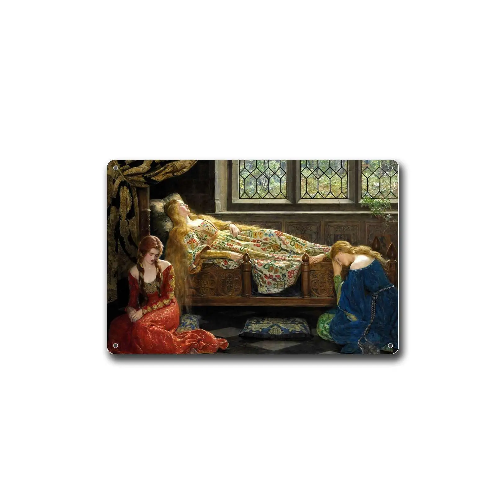 Metallblechschilder Retro Victoria Romantische Heimdekoration Preraphaelite Märchen Schlafzimmer und Badezimmer Wanddekoration Blechschild