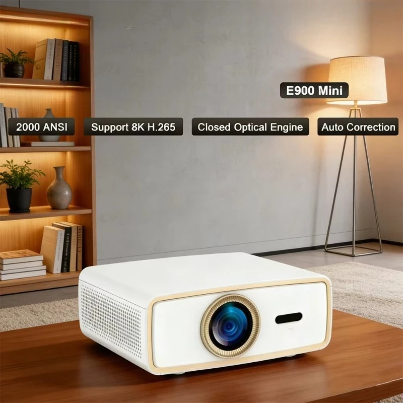 Projetor Mini Everycom Flixtone E900 Full HD 1080P 2K 4K 8K WiFi 3G+64G Projetor de Cinema em Casa Smart Video Beamer