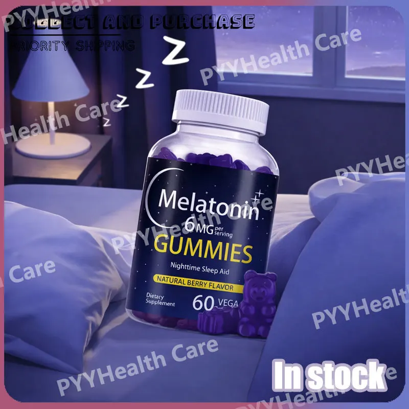 Gomitas de Melatonina, Gomitas de Magnesio y Vitamina B6, Suplemento de Relajación, Alivio Diario del Estrés