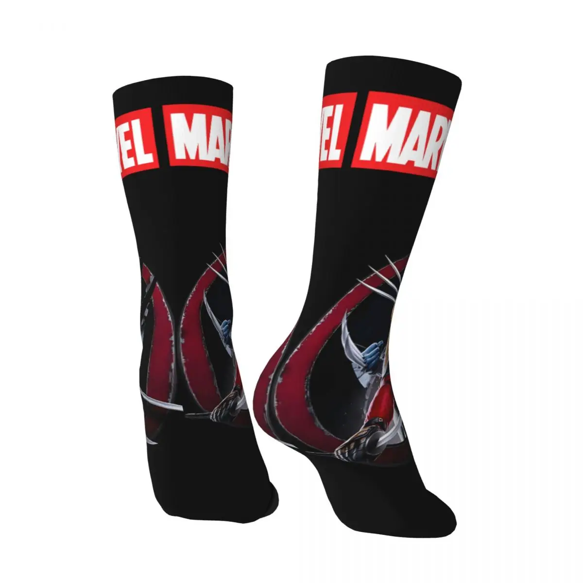 WolverineMen\'s compression Socks Unisex Marvel X-man Deadpool & Wolverine Street Style Seamless Printed Novelty Happy Crew Sock