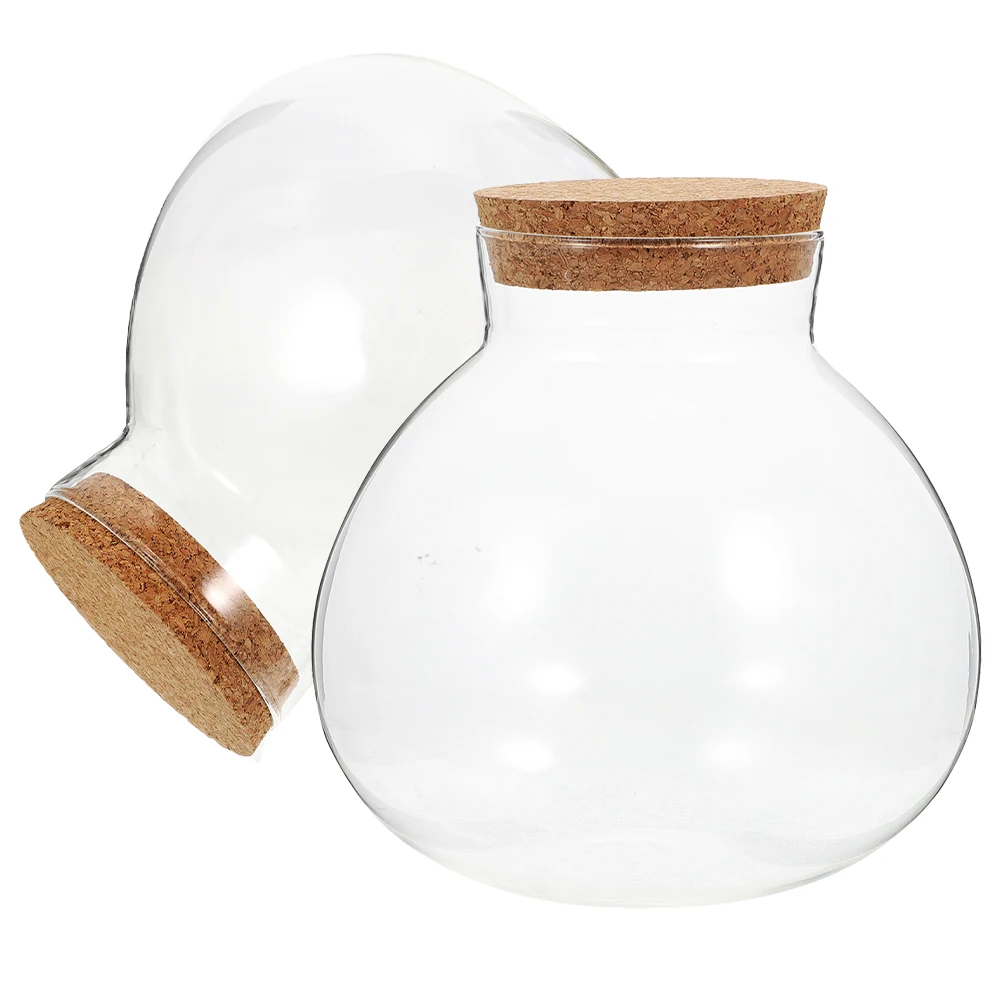 

2Pcs Eco Bottle Plant Terrarium Mini Landscape Home Empty Vases Glass Moss Bottle Desktop Micro DIY Cork Smooth Surface Easy