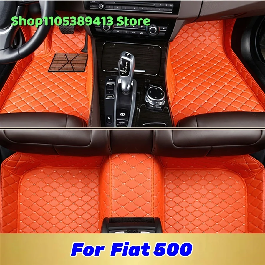 

Artificial Leather Custom Car Floor Mats For Fiat 500 2010 2011 2012 Car Mat Accessories Mats Carpets Auto