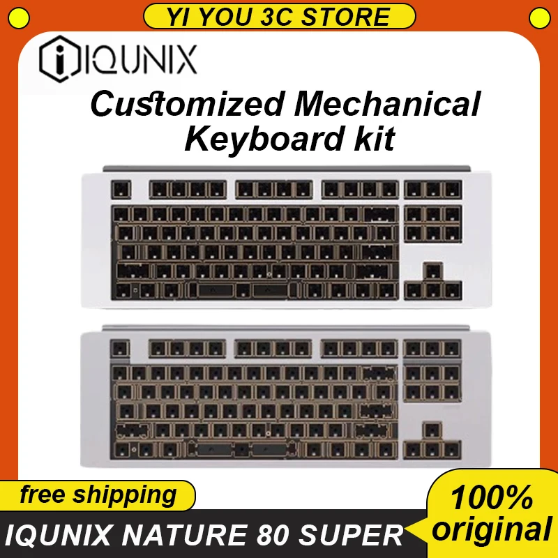 

Iqunix Nature 80 Super Series Mechanical Keyboard Kit Metal Aluminum Alloy Three Mode Wireless Bluetooth Customized Keyboard