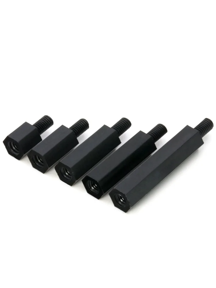 M2 M2.5 M3 M4 M5 M6 黒六角ナイロンマザーボードスタンドオフ PCB サポート回路基板コラムラック柱スペーサープラスチック