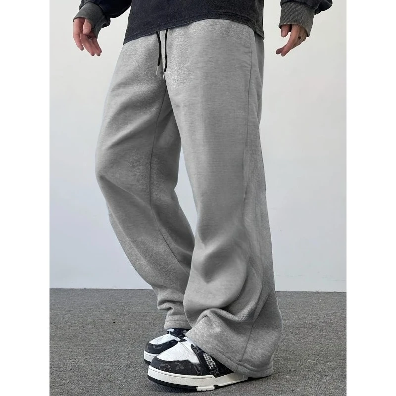 

Men's Waist Drawstring Sports Pants, Comfortable Casual Pants, Trendy Straight Leg Pants Suitable for Daily Outdoor Wear