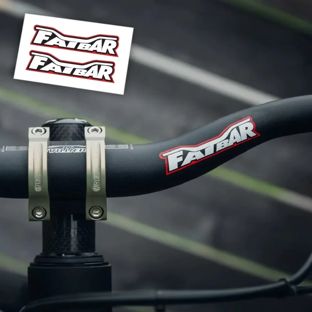2Pcs Fatbar Letter Fade‑Resistant Waterproof Vinyl Decals for MTB Handlebar Frame