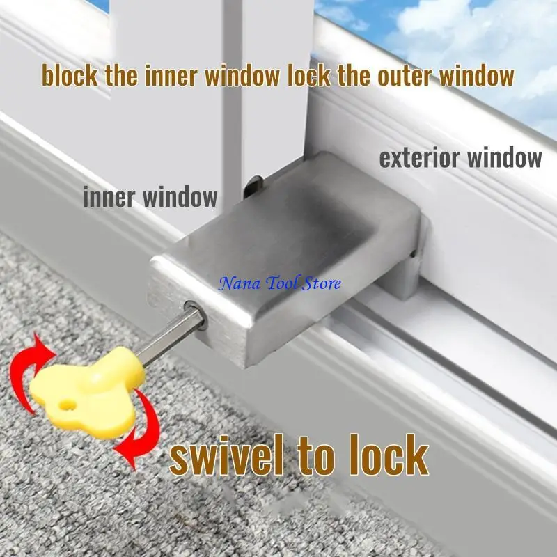 31GJ 2Pcs Window Limiters with Child Safety Window Limiters Home Security Window Lock for Children's Room Enduring