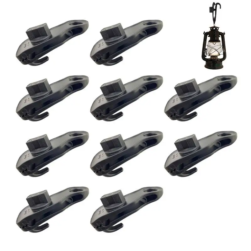 

Tent Clips For Camping Heavy Duty Lightweight Tarp Clamps With Teethed Mouth Wind Resistant Clips 10pcs Multifunctional Camping