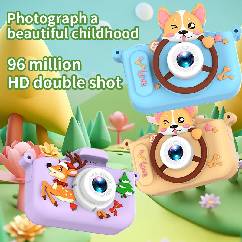 New children's mini portable digital camera with high-definition dual cameras for taking photos and recording cartoon toys