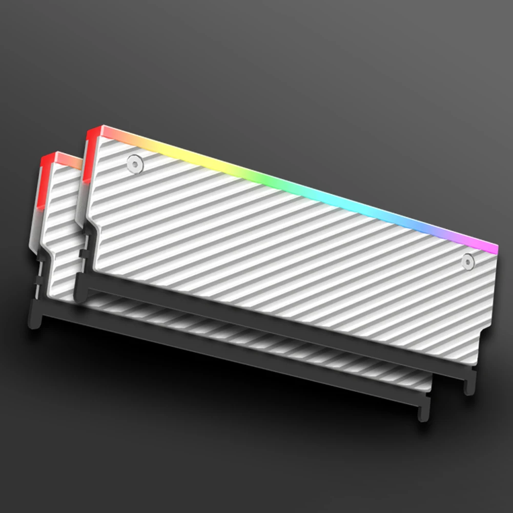 5V 3PIN ARGB DDR Heatsink Aura Sync DDR Memory RAM Cooler with Thermal Silicone Pad for DDR2 DDR3 DDR4 DDR5 Desktop PC Memory