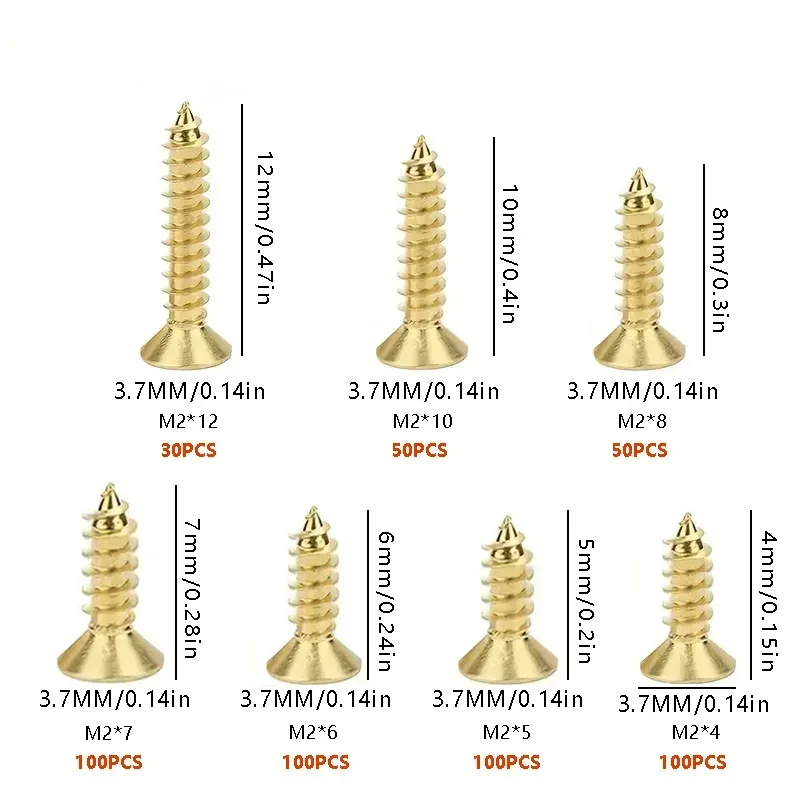 530pcs M2 Self-Tapping Screws Combo Kit With Locknuts And Wood Screws - Perfect For DIY Projects And Professional Use