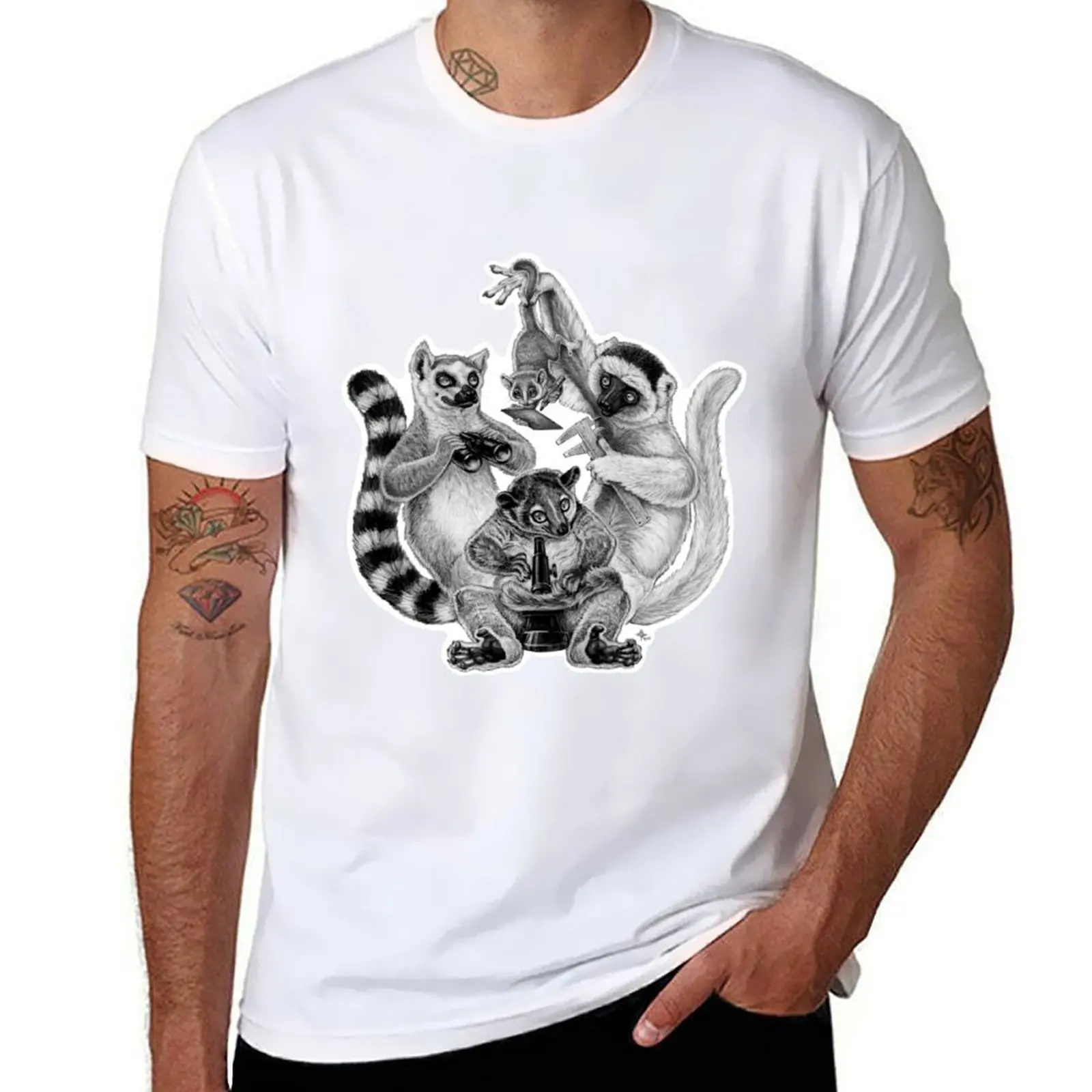 

Science Lemurs T-Shirt mens graphic t shirts man t shirt luxury T-Shirt
