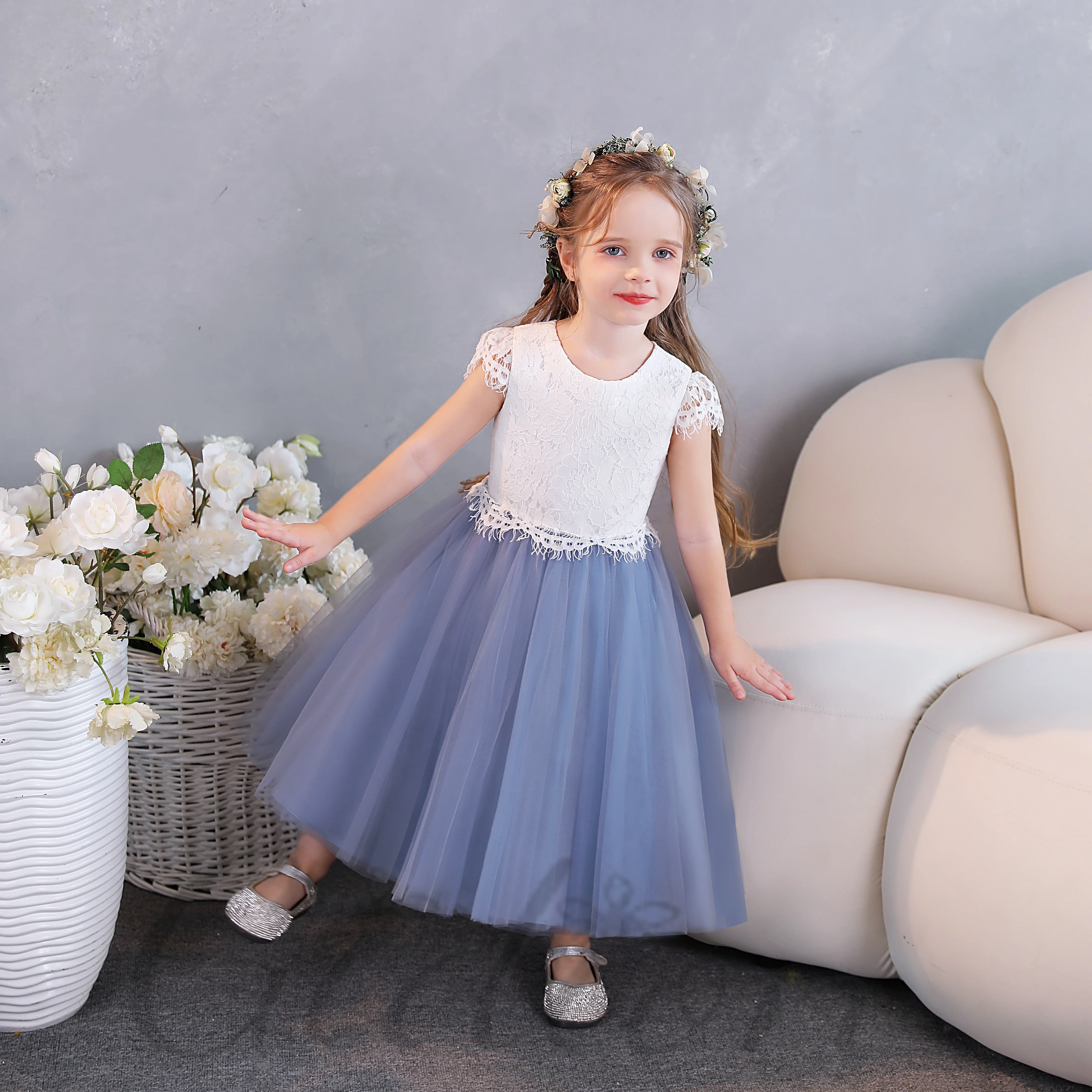 

Lace/Tulle Flower Girl Dress For Kids Wedding Prom Night Graduation Festivity Celebration Birthday Evening Party Ball Banquet