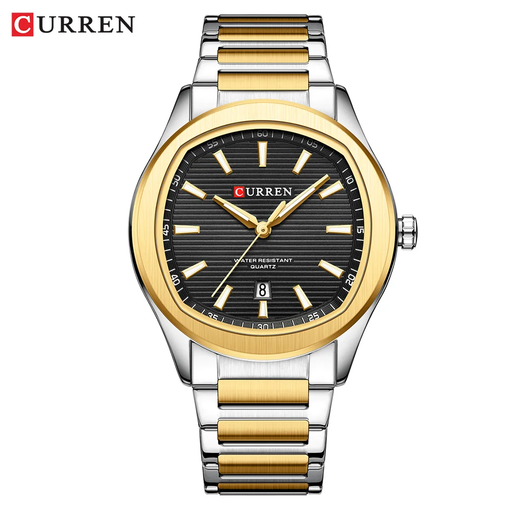 CURREN Modemarke Herrenuhr mit Edelstahlband, klassische, einfache Quarz-Armbanduhr für Männer, NEU 9