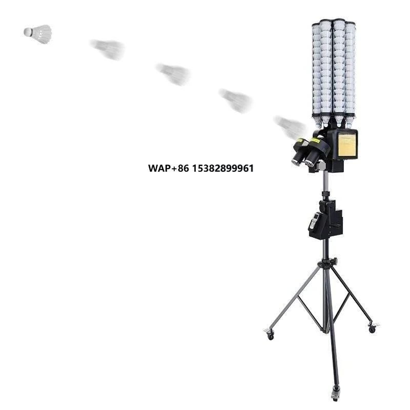 Professional Automatic Badminton Training Machine Remote Control Ball Launcher & Shuttlecock Feeder Solo Practice Dual Player