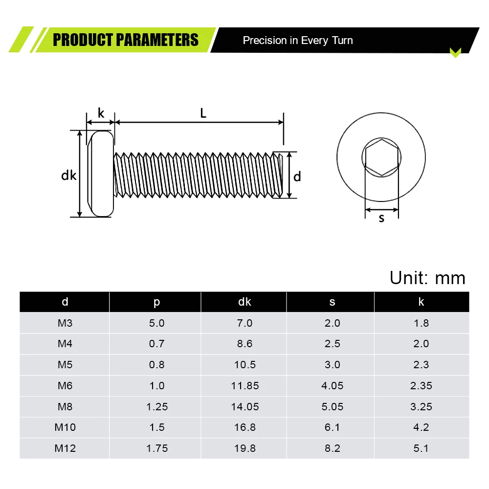 Flat Head Hex Socket Furniture Screw Connector Bolts Stainless Steel M3 M4 M5 M6 M8 M10 Funiture Bolts for Barrel Nut Crib Bed