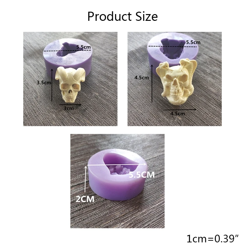 Hörner Schädel 3D Kerze Seife Form DIY Kerze Epoxy Form handgemachte Kerzen Aroma Wachs Seife Formen für Dekoration – Detail 6