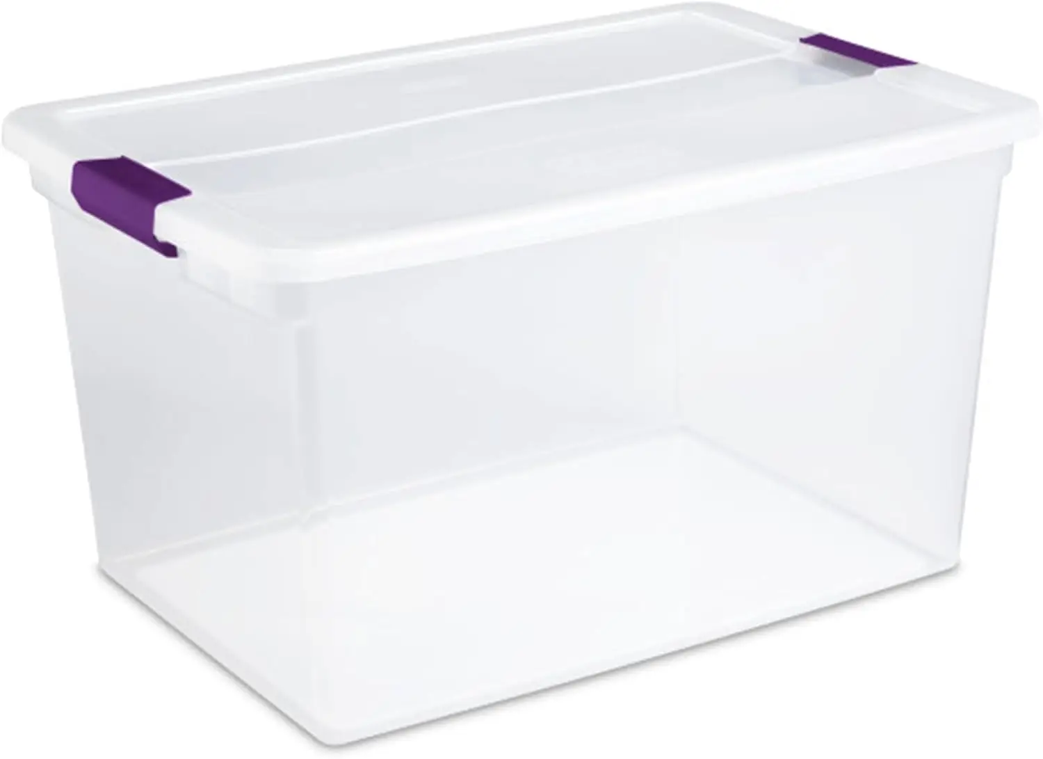 new 6-Pack Plastic Storage Bin w/ Latch Lid, ClearView Stackable Containers, 66 Qt