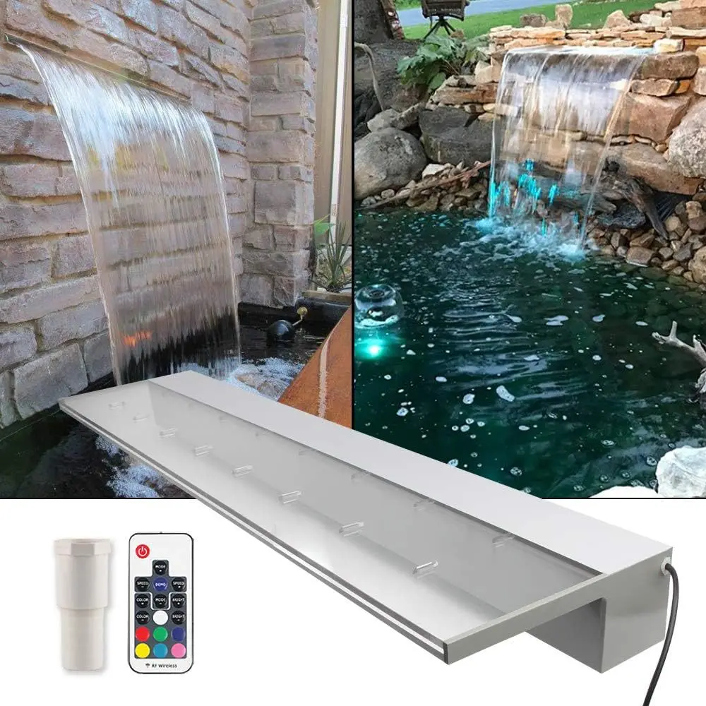 

acrylic colorful water curtain waterfall, remote control colorful curtain wall, multi-size water curtain wall water outlet