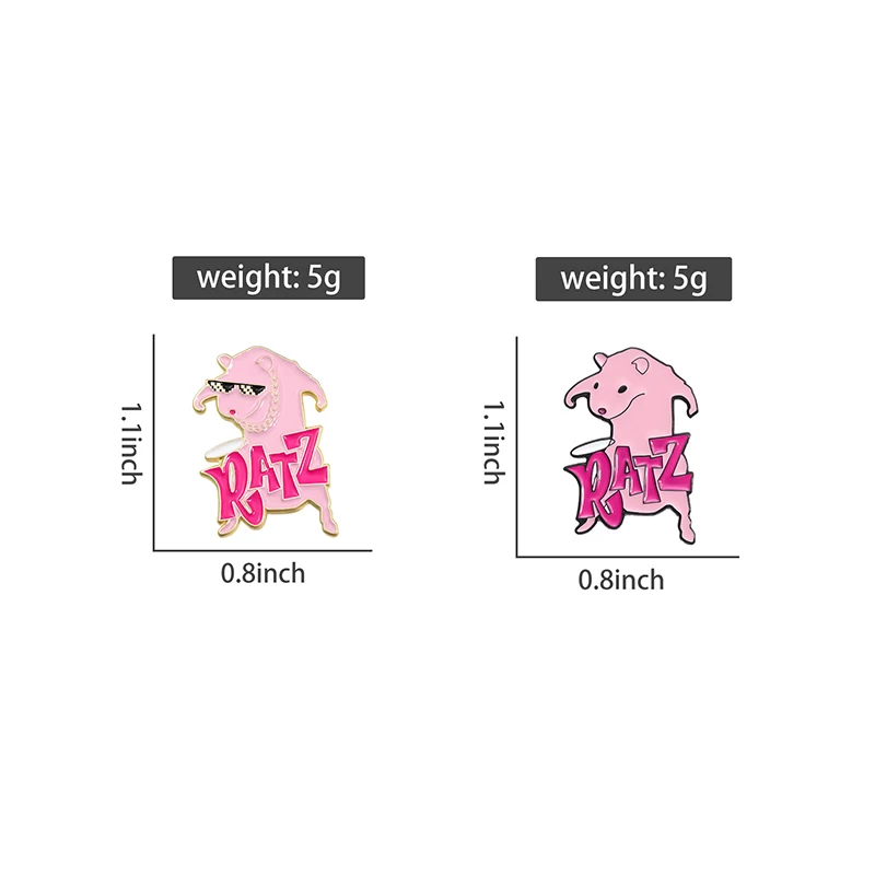 2-3Pcs/Set Cartoon Pink Ratz Cat Enamel Pins Custom AM Coffee PM Wine Brooch Thanks,Science Lapel Backpack Badge Accessories Pin