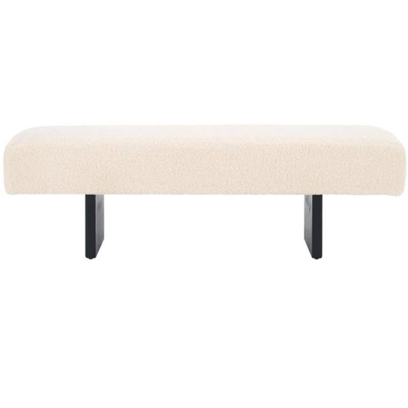 

Simple bedroom bedside stool entry Xuan shoe stool living room lamb wool solid wood sofa stool cloakroom bench