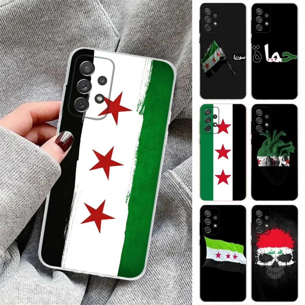 Syrian Revolution Flag Phone Case For Samsung Galaxy A31,A33 A71,70,52,51,40,31,A50,30S,21S,Note20ultra Transparent Cover