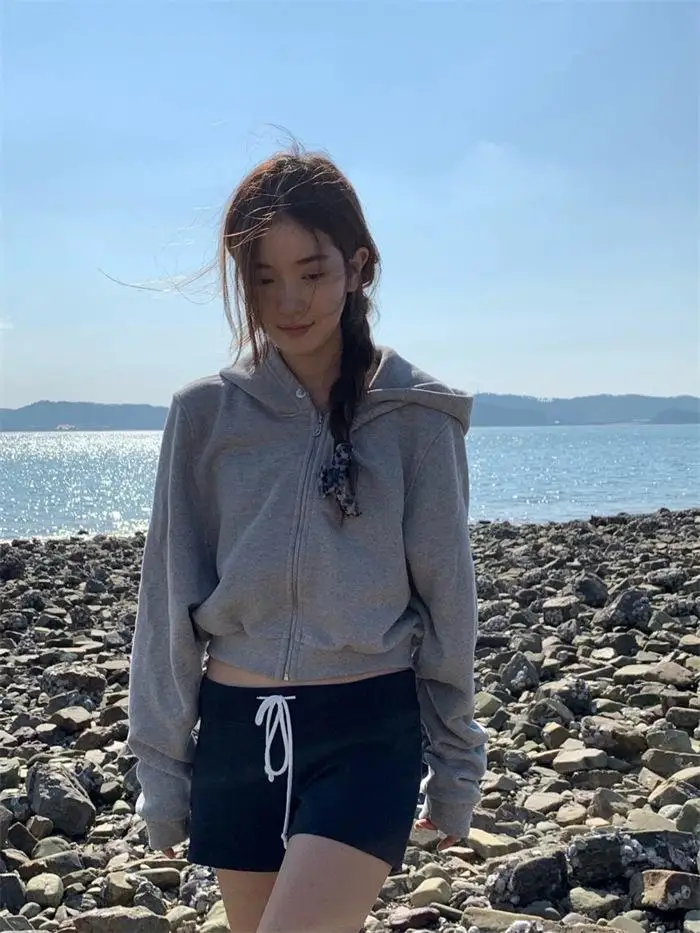 Nowy Jesienno-Zimowy Zestaw Damski: Bluza z Kapturem, Kurtka Casualowa, Ośmiokolorowa Bluza Milk Th*bar*net Dongdaemun, Odzież Wierzchnia, Płaszcz