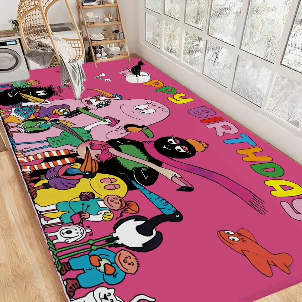 Les Barbapapa Family Anime Floor Mat Non-Slip Laundry Room Mat Laundry Decor Balcony Child Living Room Household Carpets
