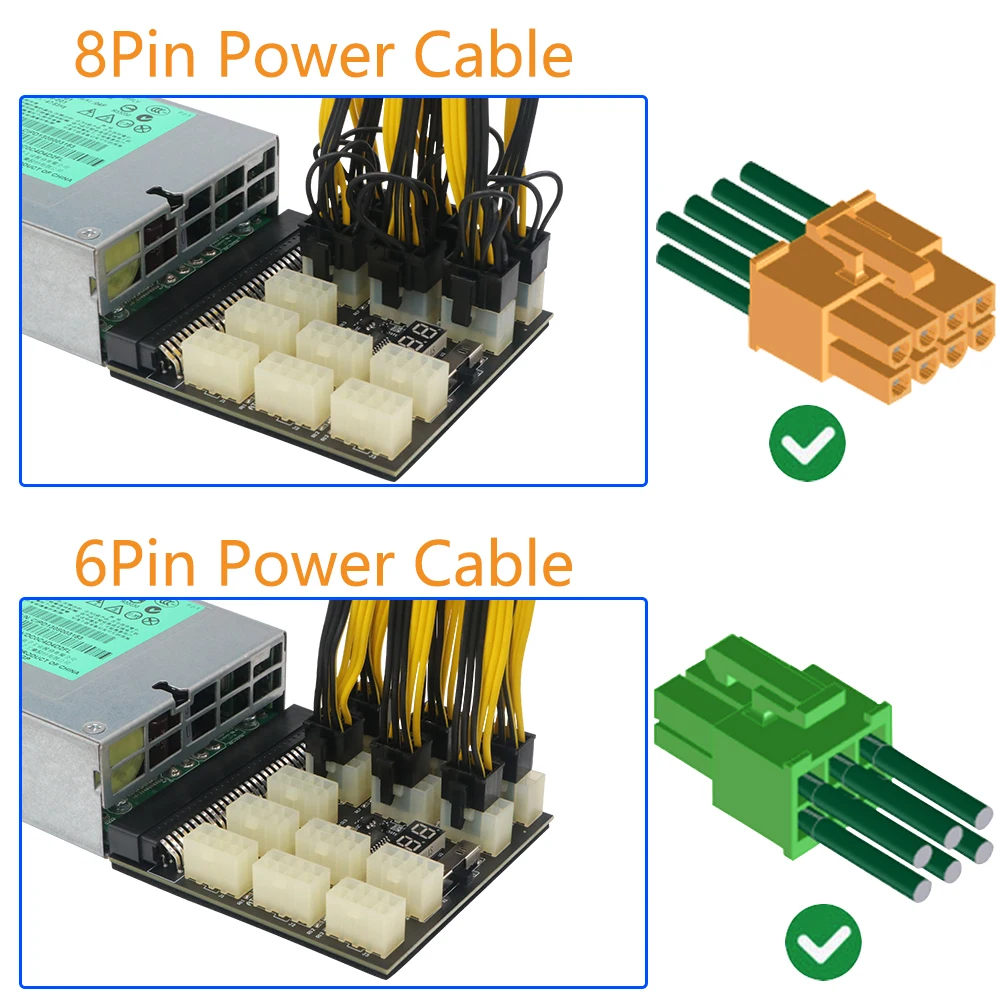 Atx 13x 6/8Pin Voeding Breakout Board Adapter Converter 12V Met Spanning En Temperatuur Digitale Display Voor ethereum Btc