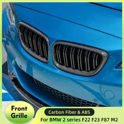 Front Bumper Racing Grille Replacement for BMW 2 series F22 F23 F87 M2 220i 228i M235i M240i 2014-2019 Carbon Fiber Front Grill