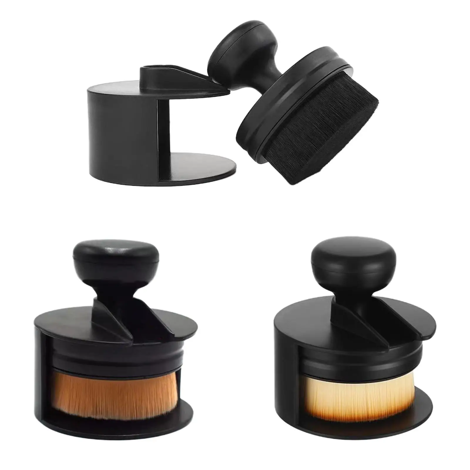 Makeup Brush Kabuki Style Round Foundation Brush Portable Base Brush for All Skin Types Face and Body Beauty
