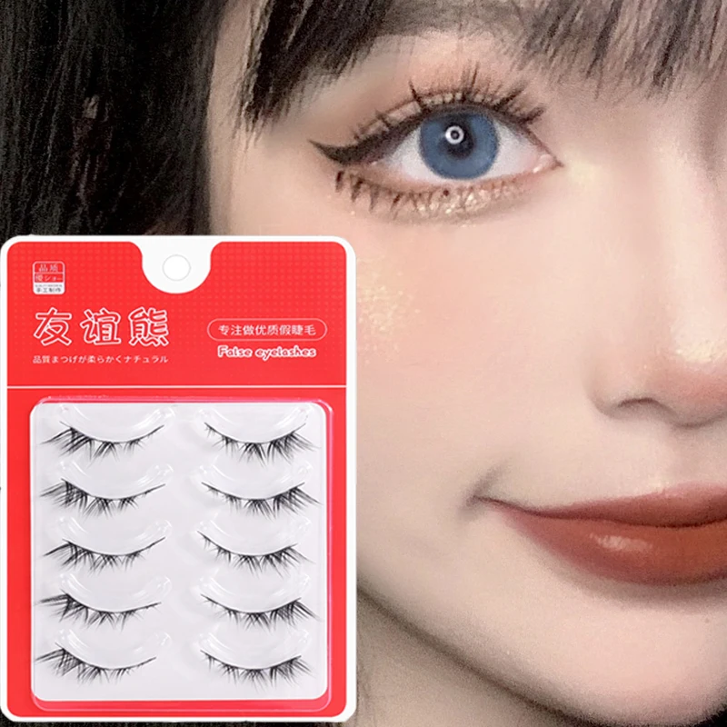 Natuurlijke Manga Valse Wimpers 5 Paar Natuurlijke Handgemaakte Lighte Zachte Nep Wimpers Cosplay Dagelijks Dating Makeup Tools Wimpers