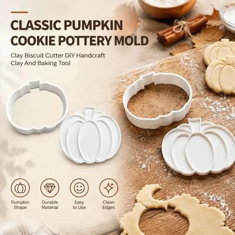 Classic Pumpkin Cookie Pottery Mold Clay Biscuit Cutter DIY Handcraft Clay And Baking Tool