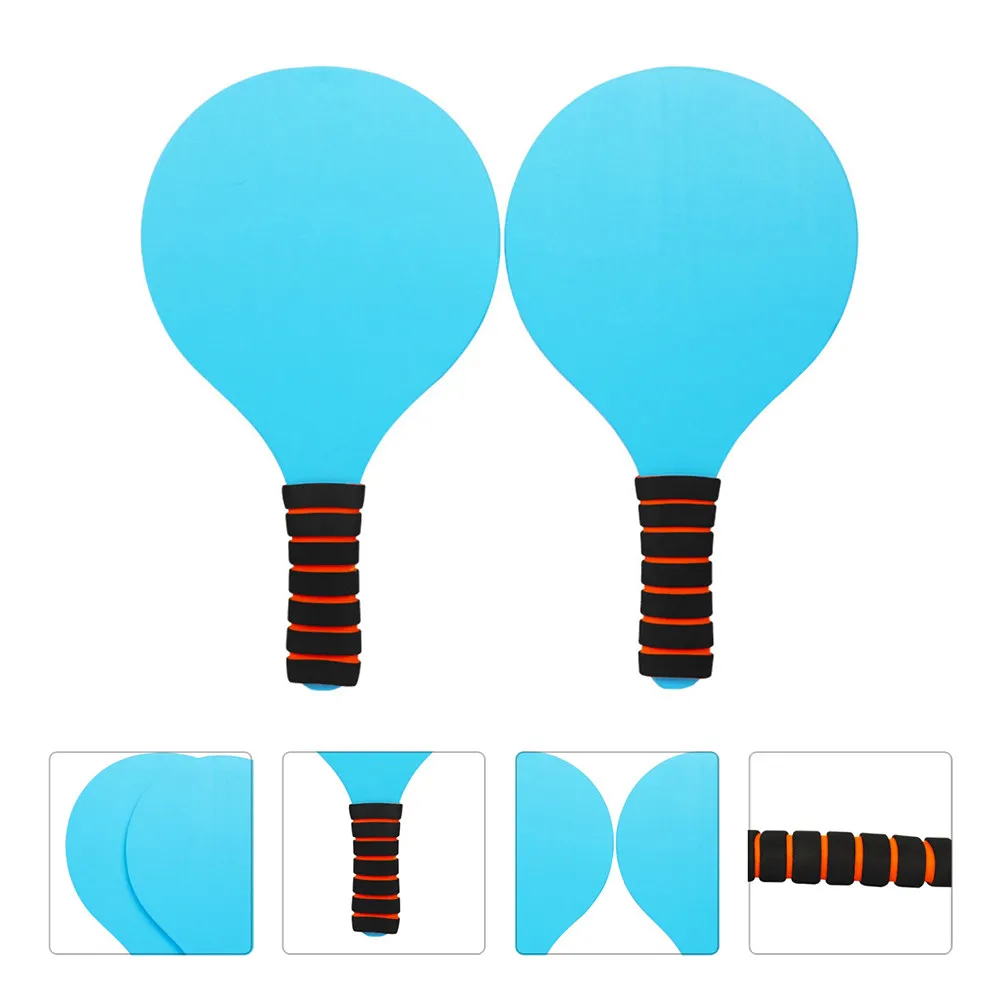 

1 Pair Wood Badminton Paddles Thickened Solid Wood Rip Grip Handles Lightweight Portable Large Paddle for Shuttlecock Beach Ball