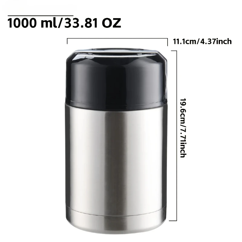 316L (18/10) stainless steel stew cup with large capacity, portable thermal insulation stew porridge pot in home office