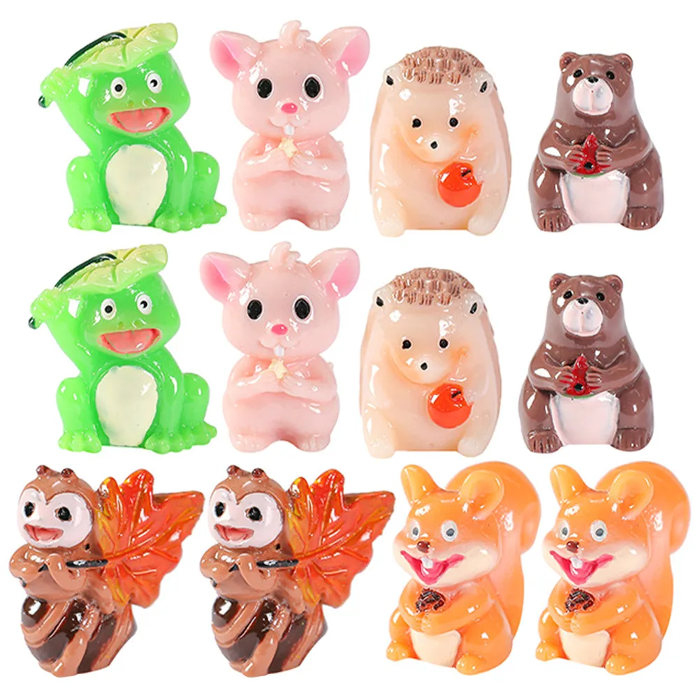 

12Pcs Small Animal Decoration Ornaments Realistic Resin Mini Garden Figures for Desk Potted Plants Balcony Yard Decor Kids Room