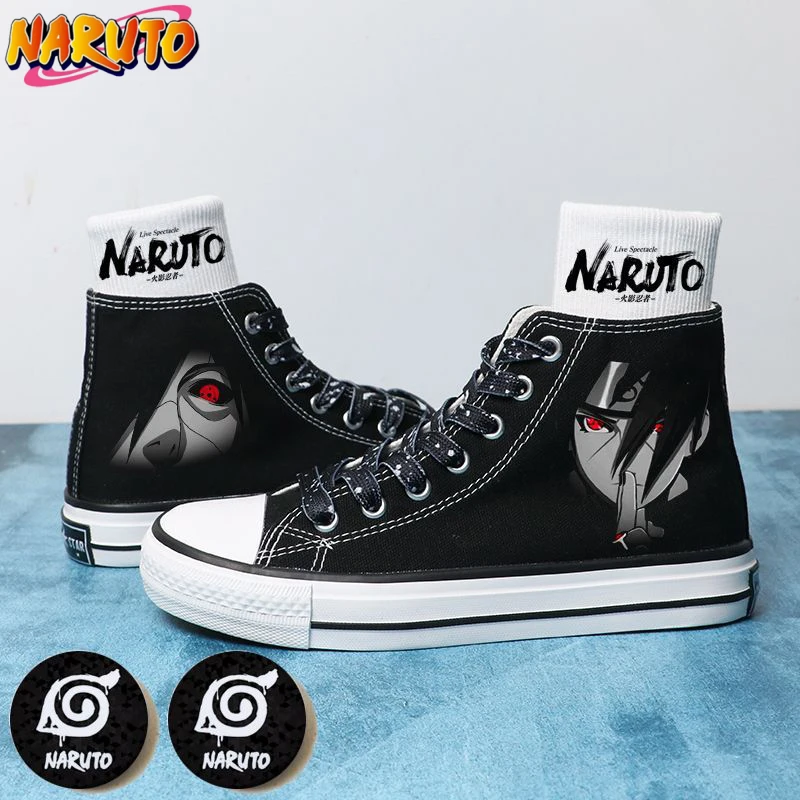 

NARUTO Uchiha Itachi anime summer men comfortable canvas shoes Hatake Kakashi sneakers breathable printed high-top sneakers gift